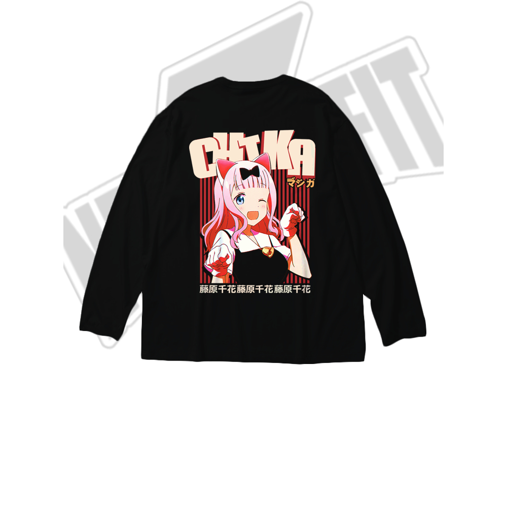 Kaos T shirt Anime Lengan Panjang CHIKA FUJIWARA LOVE IS WAR KAGUYA SAMA Manga Jepang Original