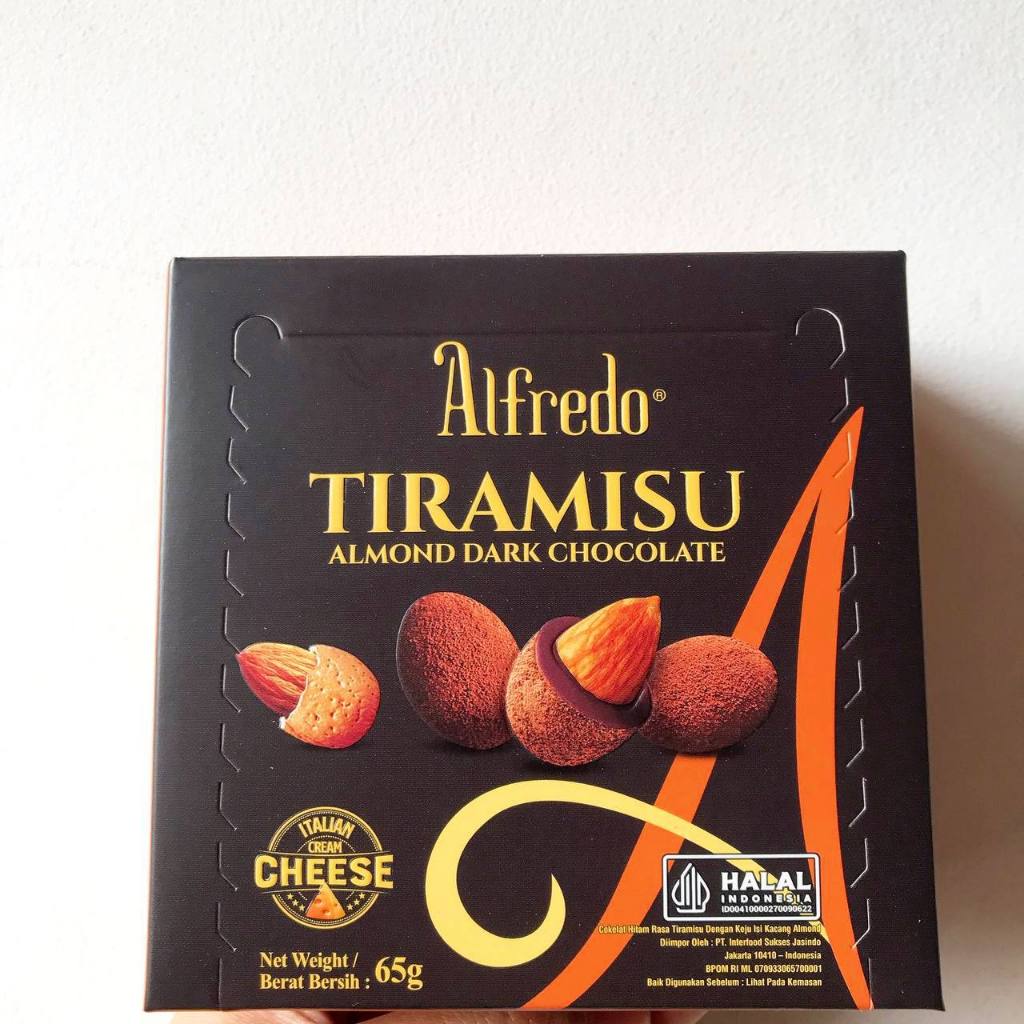 

Coklat Alfredo Tiramisu Almond Dark 65gr