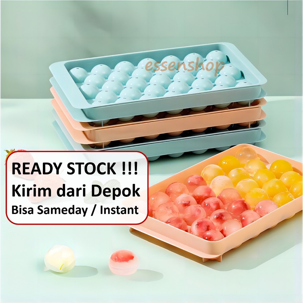 Cetakan es batu bulat 33 cetakan jelly bola ball serba guna buah diamond kristal kelereng 18 telor p