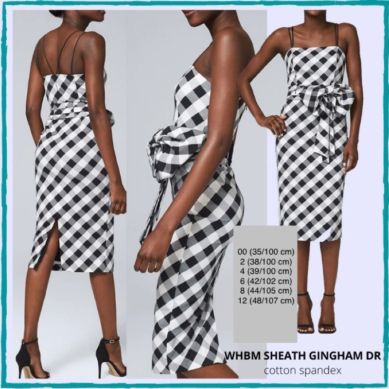 Dress Cantik Wanita Murah WHBM Sheath Gingham
