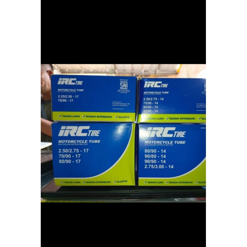 Ban dalam belakang tube type IRC untuk ban 80 90 17 Supra X 125,Blade 110,Blade 125,Supra astrea 100