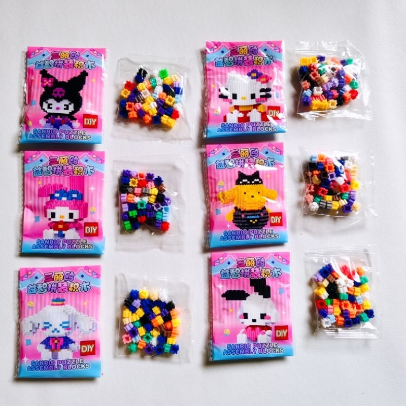 Mainan DIY 3D Sanrio Susun Rakit Puzzle Lego Brick Mini Kemasan Sachet