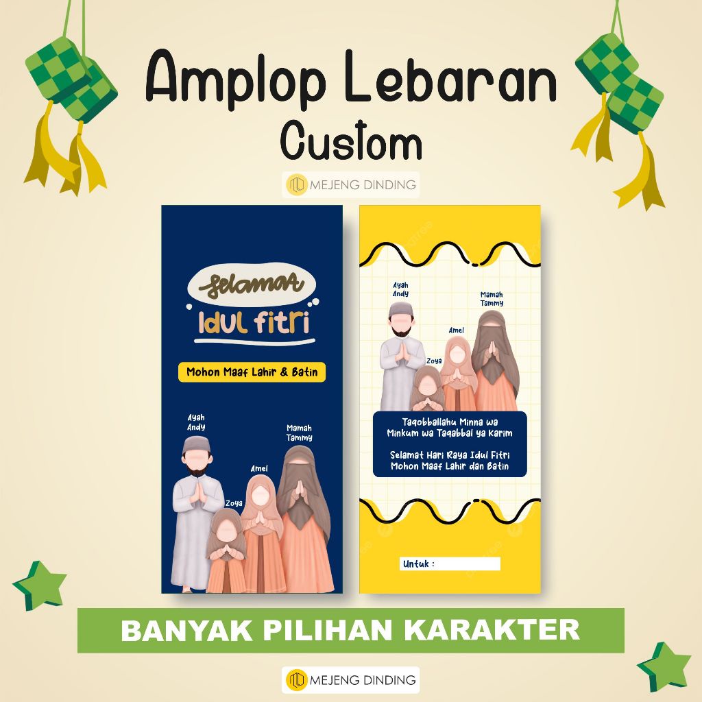 

( ISI 10 PCS ) AMPLOP LEBARAN CUSTOM NAMA KARAKTER / AMPLOP LEBARAN CUSTOM / CUSTOM AMPLOP LEBARAN 2024