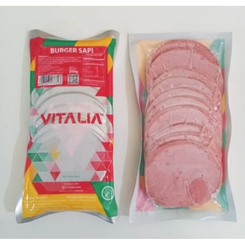 

Vitalia Burger Sapi ( Isian Burger Daging Sapi ) isi 10 Biji | Berat Bersih 250gr