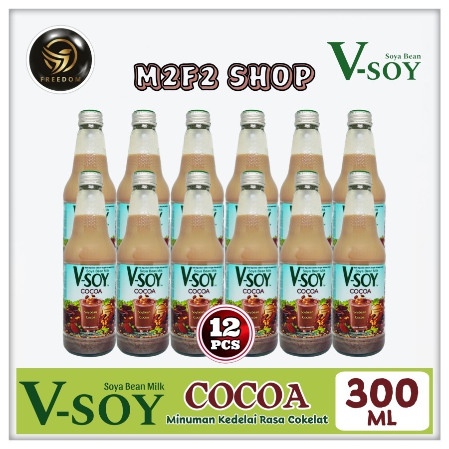 

V-Soy Soya Bean Milk Cocoa Chocolate | Susu Kedelai Cokelat Botol - 300 ml (Kemasan 12 Pcs)
