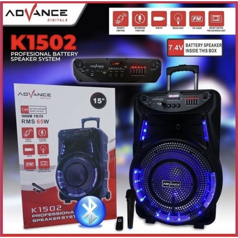 ADVANCE K1502 K 1502 Speaker Meeting Portable Bluetooth 15inch BATAM