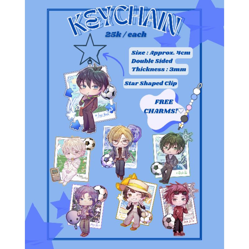 【Blue Lock】 Keychain / Gantungan Kunci Blue Lock Anime Manga ‼️FREE CHARMS‼️ Michael Kaiser Isagi Yo