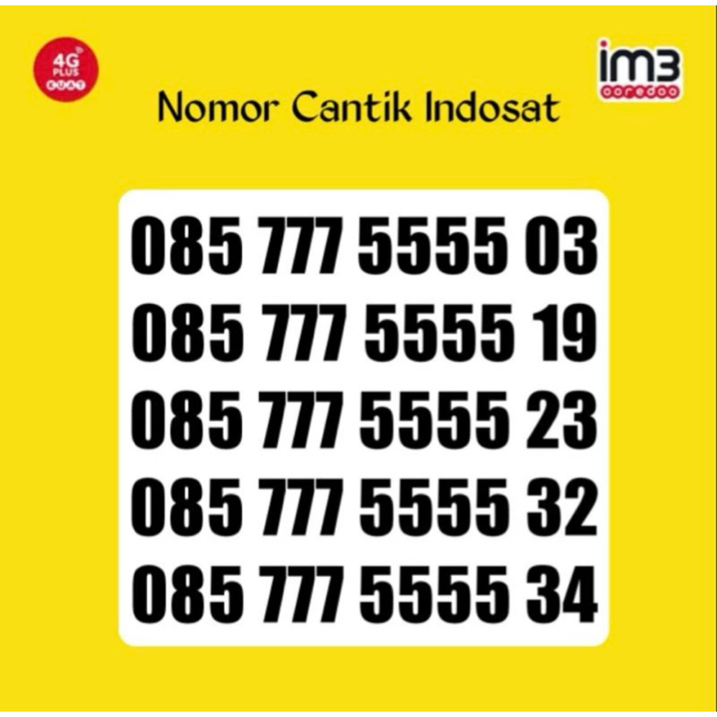 Nomor cantik Indosat IM3 777 5555 nomor cantik jogja