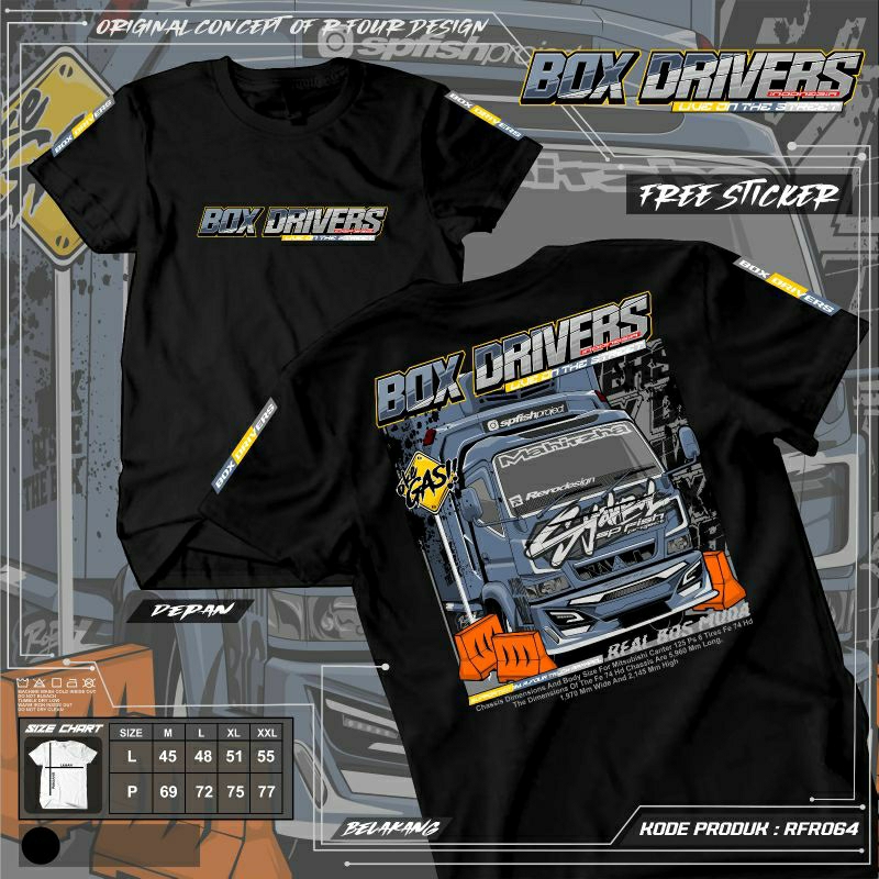 kaos truk box/RFR064/kaos truk terlaris/kaos truk terbaru