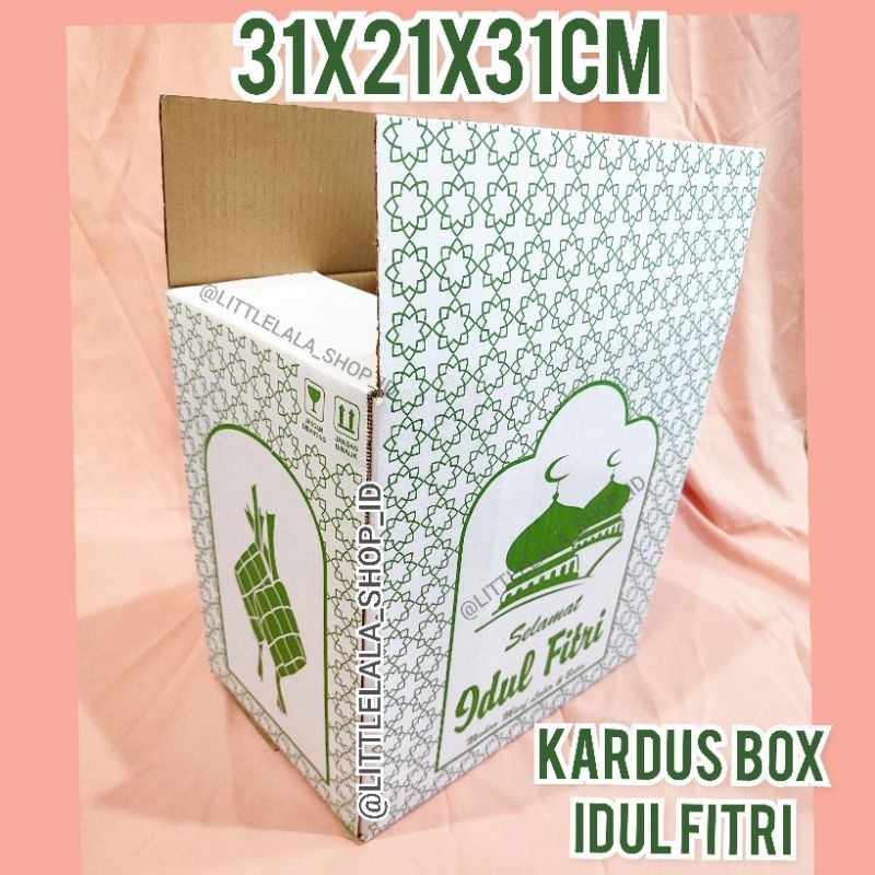 

Kardus lebaran P31 x L21 x T31 cm/kardus box idul fitri sablon full tema idul fitri/dus oleh oleh/hampers lebaran