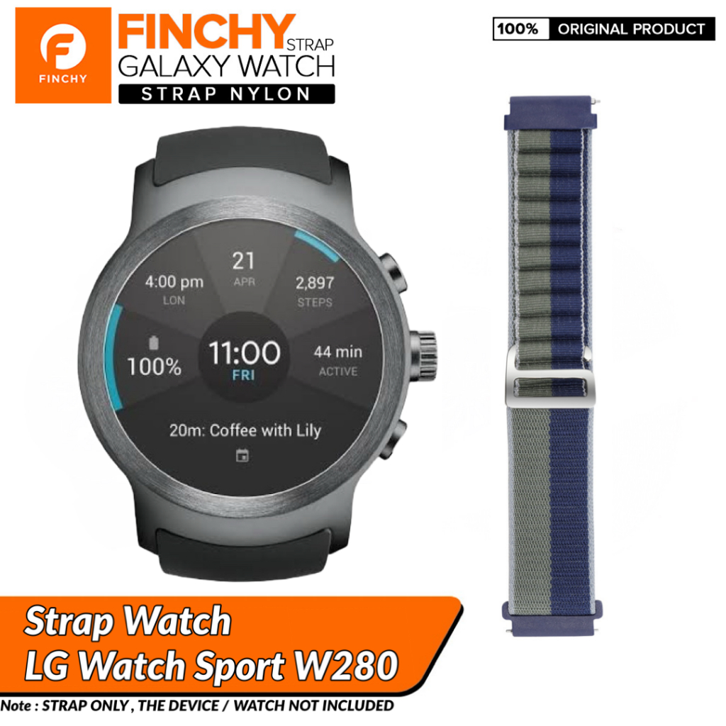 Finchy Nylon Strap LG watch sport W280 Replacement Wristband quick release adjustable Tali Pengganti