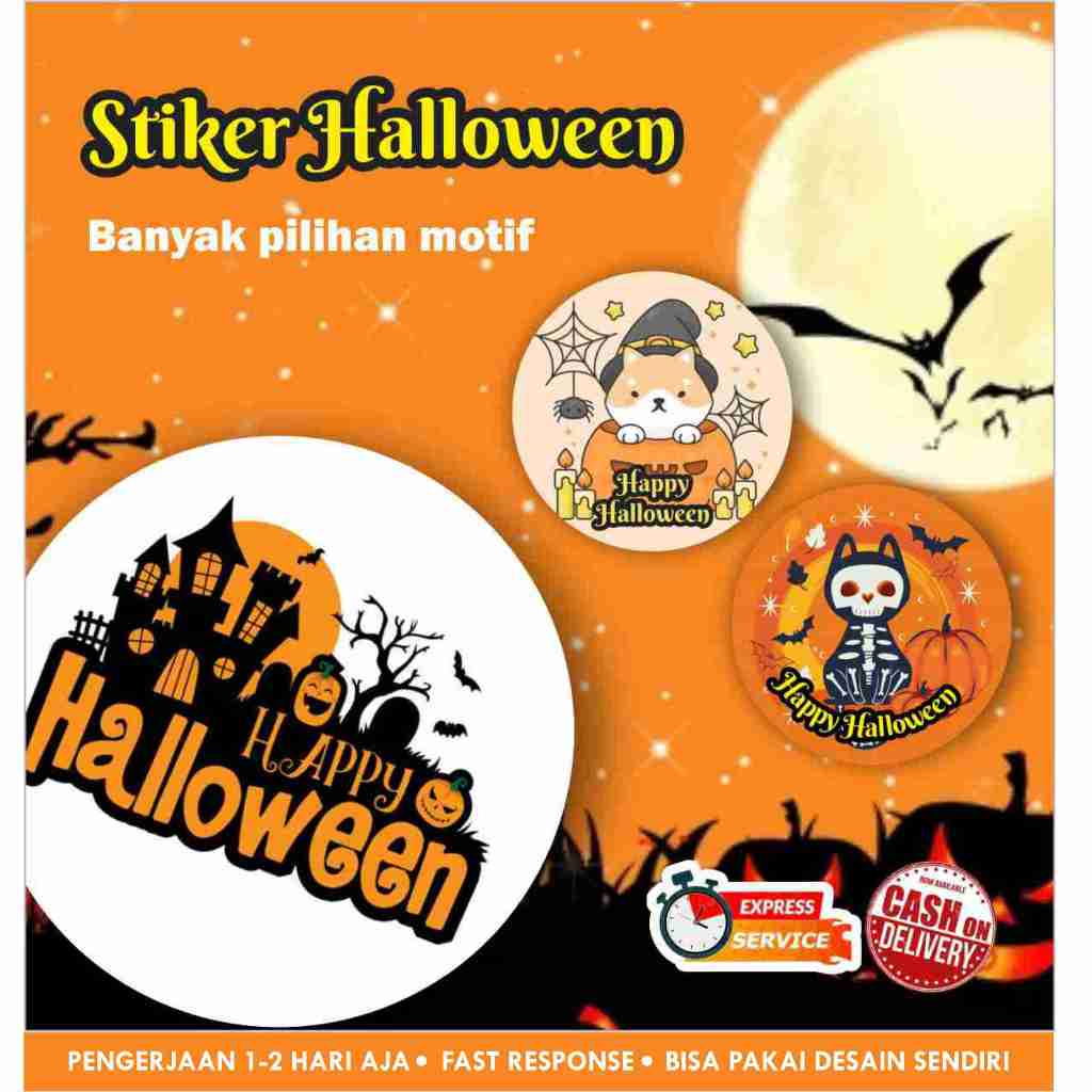 

Stiker Halloween cromo / Stiker bulat / Stiker Hampers / Stiker Segel / Toples makanan