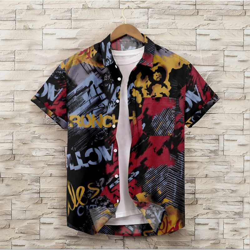 TERBARU KEMEJA MOTIF PRIA DEWASA / HEM PRIA CASUAL MOTIF / KEMEJA HAWAI KEMEJA SANTAI TERBARU 2023