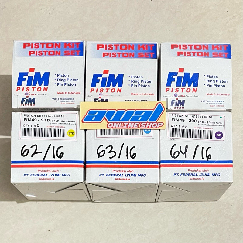 Seher FIM Jenong Piston Jenong Kit FIM Satria Fu 62 , 62,5, 63 , 63,5, 64