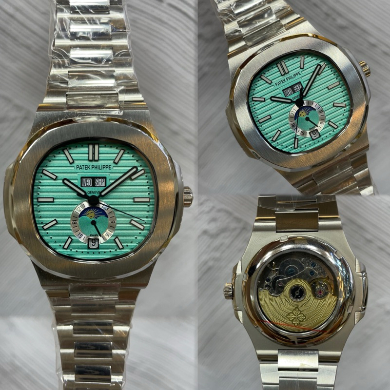 JAM TANGAN PATEK PHILIPPE MOONPHASE SILVER STABILO AUTOMATIC JAPAN AAA DIAMETER 42mm #Jamtanganpria 