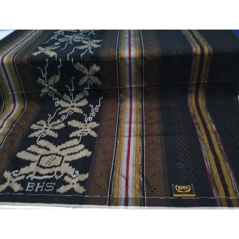 Sarung BHS Full Sutra Gold Motif CCT Coklat Hitam