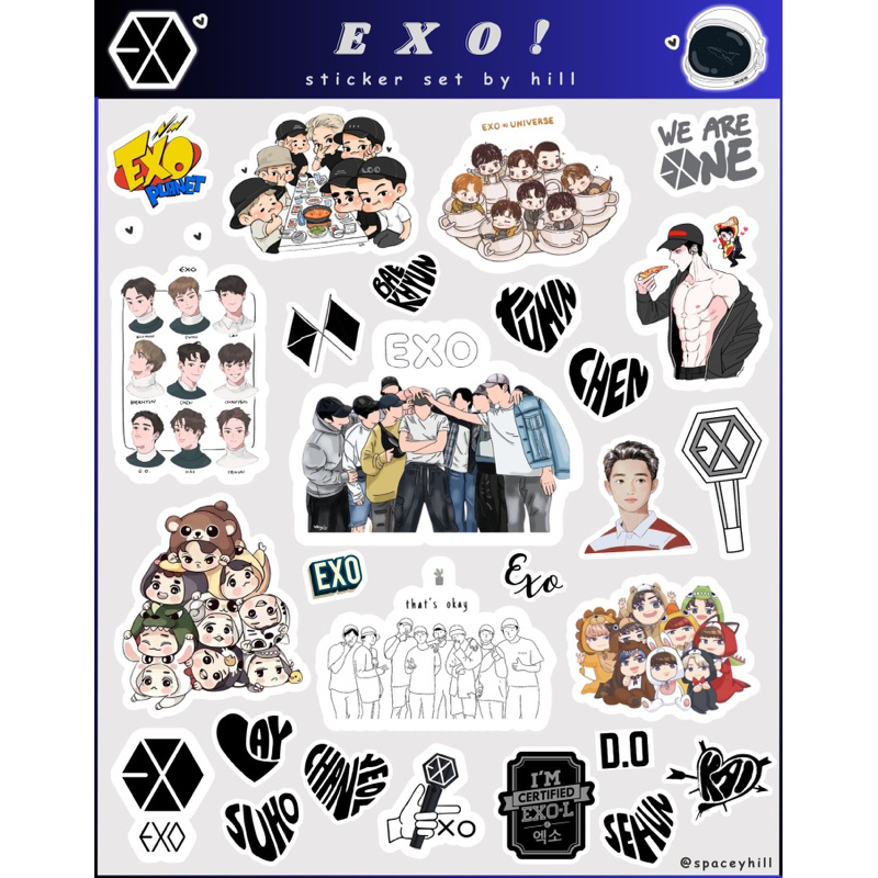 

STICKER EXO - Sticker KPOP for Ipad Tablet Laptop