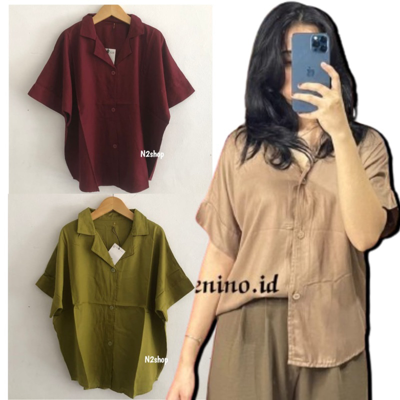 KEMEJA CROP WANITA/KEMEJA PENDEK WANITA/KEMEJA POLOS PENDEK WANITA TERBARU/KEMEJA RAYON