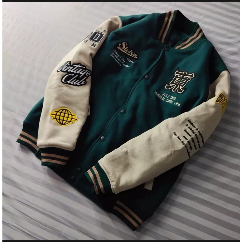 BESTPROMO JAKET VARSITY BASEBALL ORIGINAL FULL BORDIR-JAKET BOMBER VARSITY ORIGINAL-JAKET BASEBALL