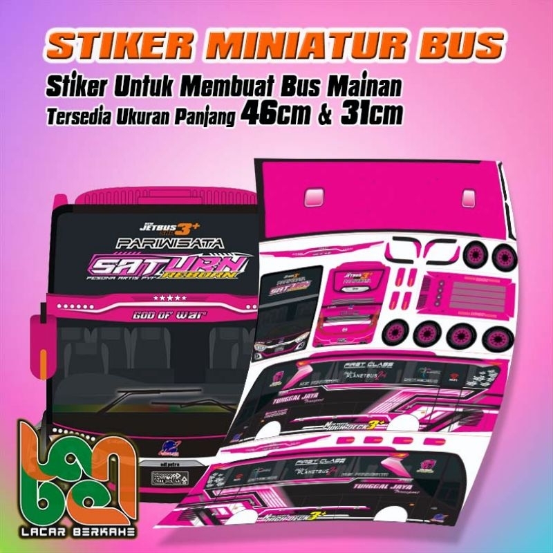 Stiker Pola Miniatur Bus Saturn Tunggal Jaya