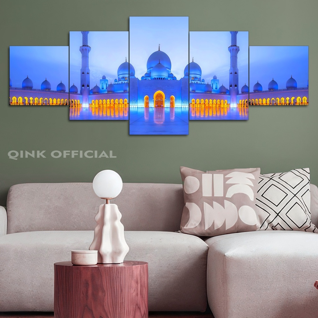 Hiasan Kamar Jumbo Muslim Dekorasi Ruang Sholat 100X40 Multi Panel | Qink Official| Pajangan Dinding