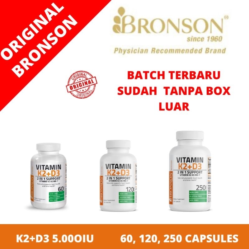 Bronson Vitamin D3 K2 5000iu isi 60, 120, 250 etalase Jovanca