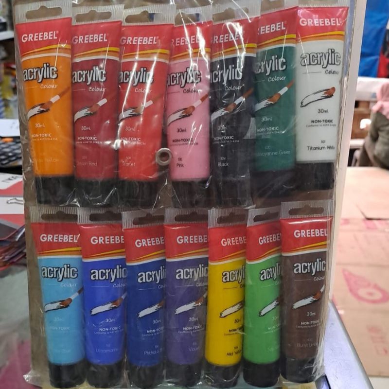 

[ MURAH ] Cat Akrilik Acrylic Colour Tube Greebel 30 ml ( 14 Variasi Warna )