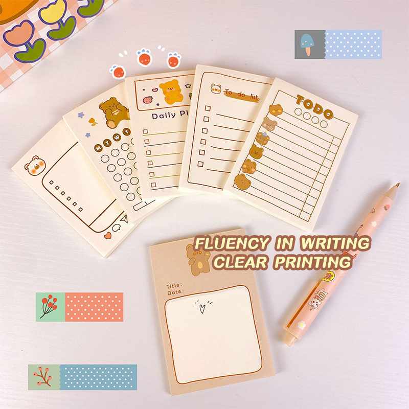 

() - Notes Lucu Daily Planner Beruang Sobek Memopad 50 Lembar