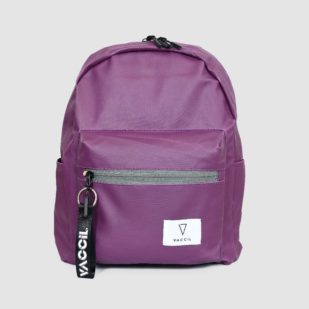 Tas Ransel Wanita Kulit Sintetis Stylish Korea Kekinian Warna Lilac