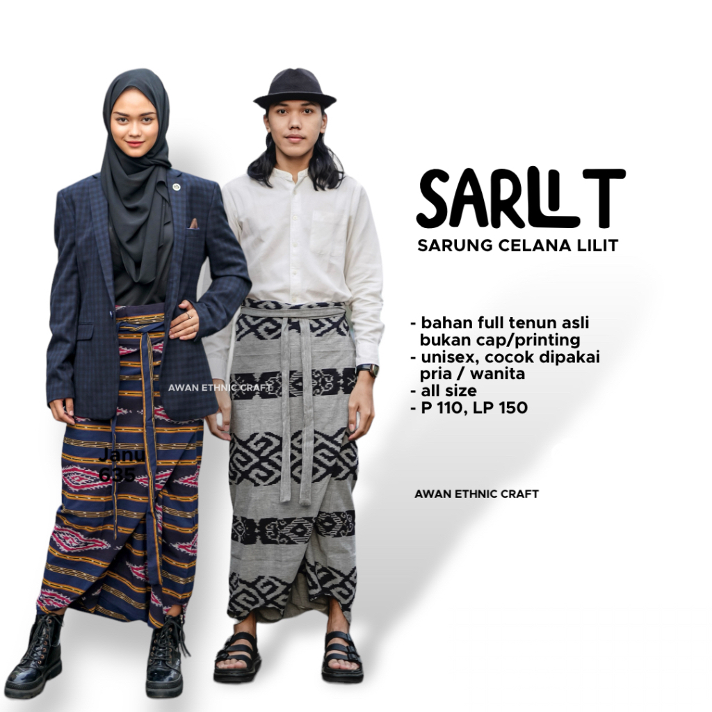 Celana Sarung Ikat Lilit Tenun Pria Wanita