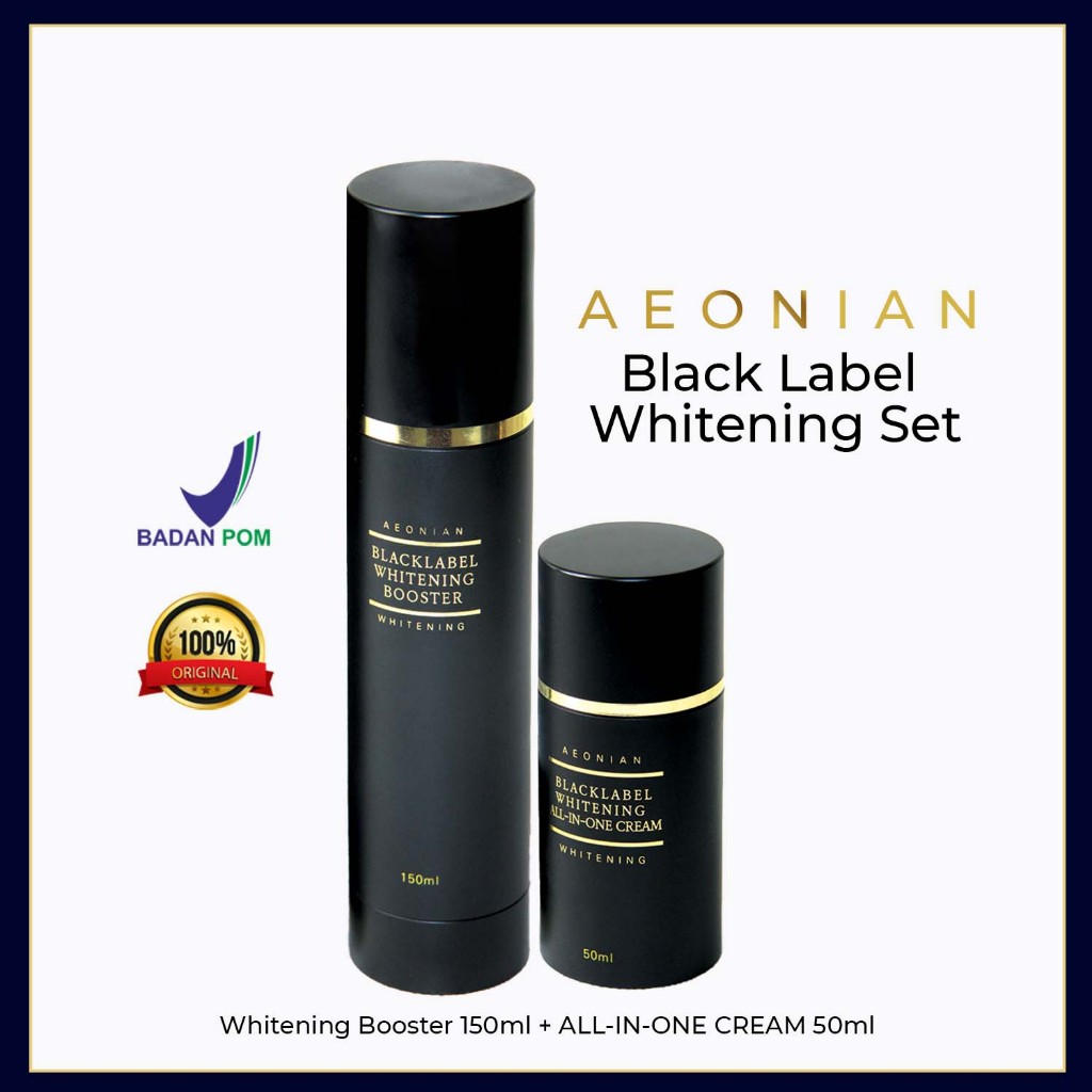 AEONIAN BlackLabel Whitening Set | Paket Skincare Mencerahkan dan Perbaikan Kerut Wajah | Whitening 