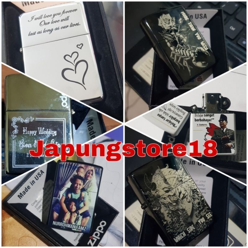 Korek Api custom Foto logo sendiri Zippo custom Bebas desain