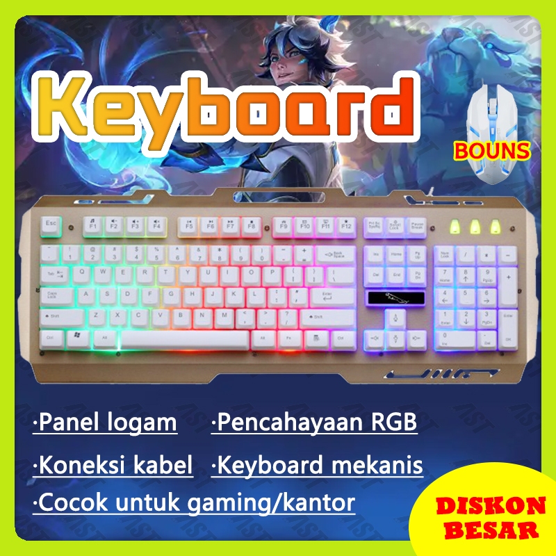 Keyboard kabel blacklight RGB full size mechanical Gaming/Kantor