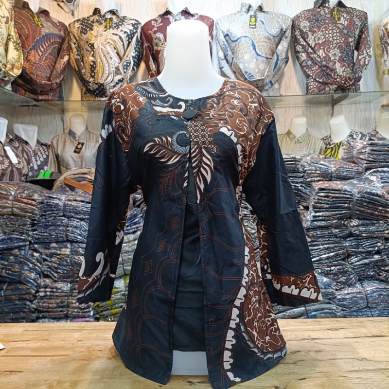 Batik Couple Blus Kombinasi Model Belah
