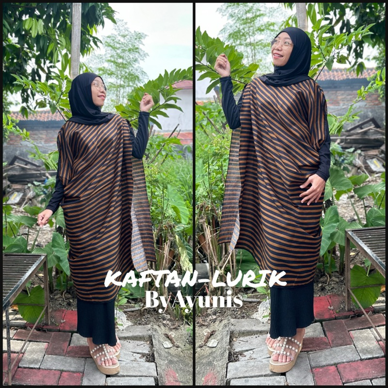 Outer Etnik kekinian Kaftan Lurik by Ayunis/ Pakaian Lurik batik Outer wanita model segitiga