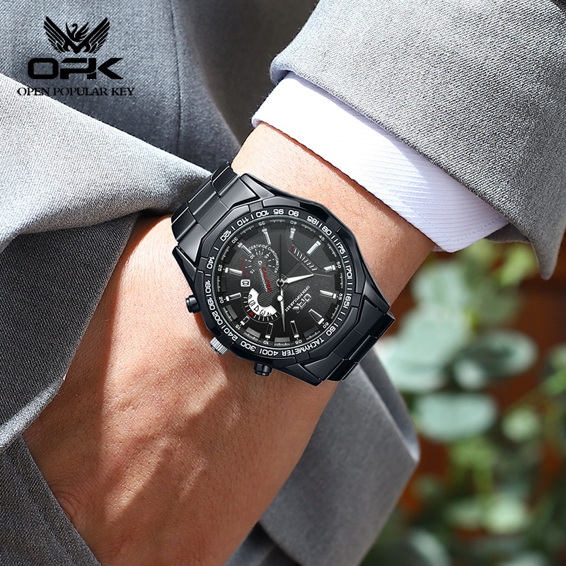 Cibulukumba111 - Opk Jam Tangan Pria Luxury Anti Air Anti Karat Kalender Multifungsi Quartz 8108