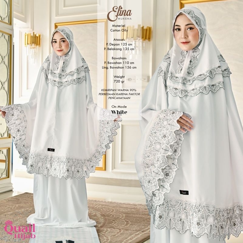 ELINA MUKENA QUAIL HIJAB MUKENA PREMIUM MUKENA KATUN PREMIUM
