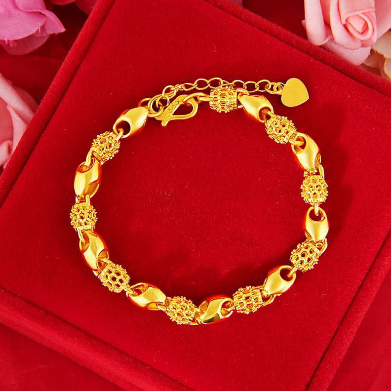 1212 Terlaris gelang hongkong emas 999 bola bola