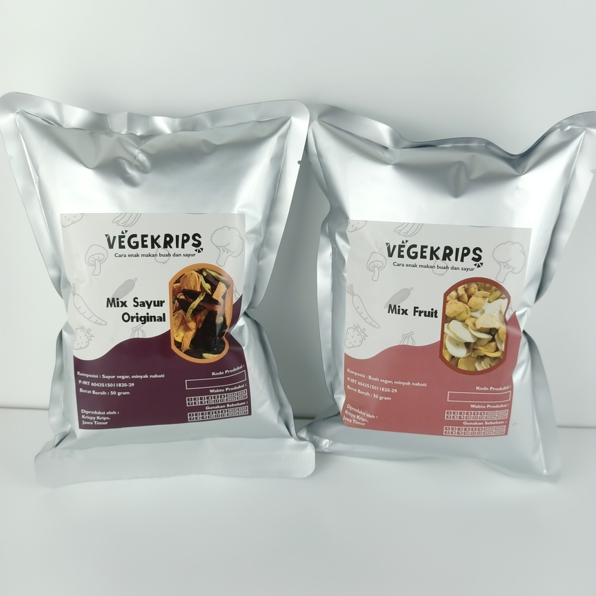 

PAKET 2 PCS (Mix Sayur Ori 50 Gr + Mix Fruit 50 Gr)