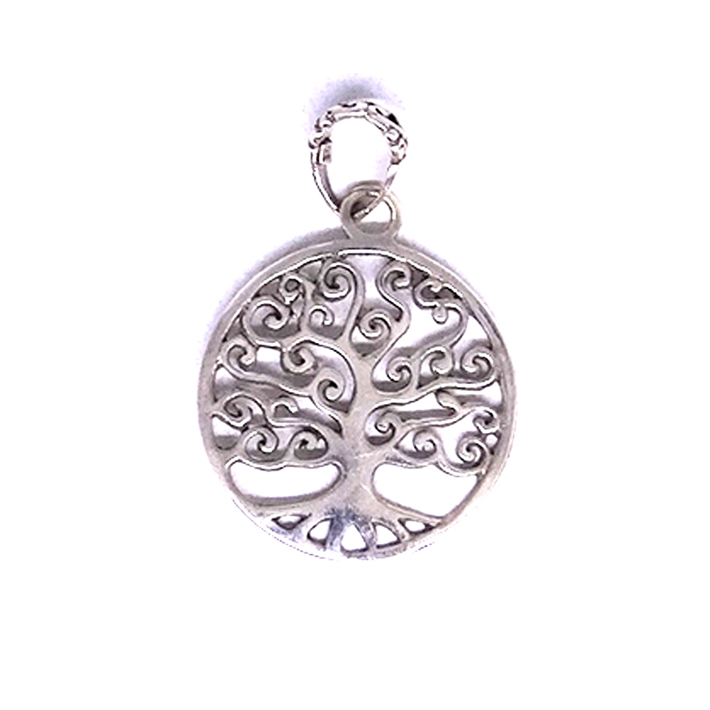 Liontin Mainan Kalung Pendant Perak Silver Bali Asli 925 Simbol Pohon Tree Lengkung Etnik Custom Kun