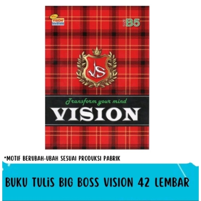 

BUKU TULIS BIG BOS VISION 42 LEMBAR 1 PAK ISI 6 BUKU TULIS