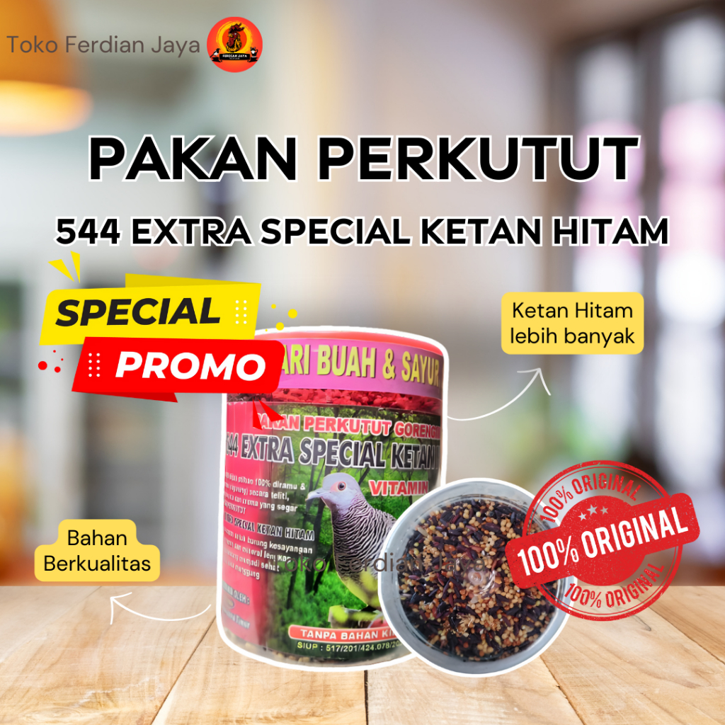 PAKAN PERKUTUT 544 EXTRA SPECIAL KETAN HITAM | PAKAN PERKUTUT GORENGAN  | 544 EXTRA KETAN HITAM DARI