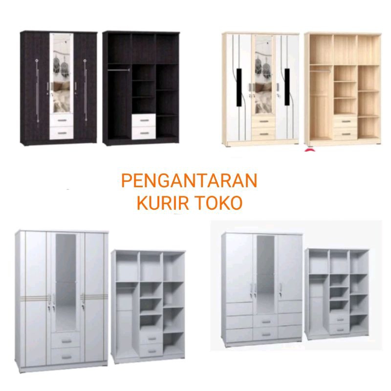 LEMARI PAKAIAN BAJU 3 PINTU LLBP KARIN EMILY ARLIDA DONA UKURAN 120 X 43 X 181 CM