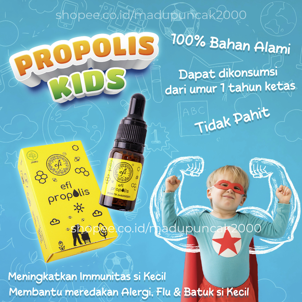 ✅ Efi Propolis KIDS 10ml (100% Original Propolis) Kebun Madu Efi