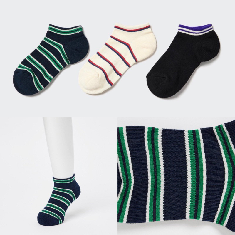 Uniqlo Kids Short Socks (Striped)