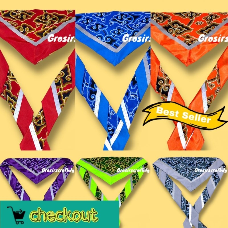 Scraft Pramuka Batik Mega Mendung scarf Menyala skraf Scout Nyala  Scraft Pramuka Batik Mega Mendung