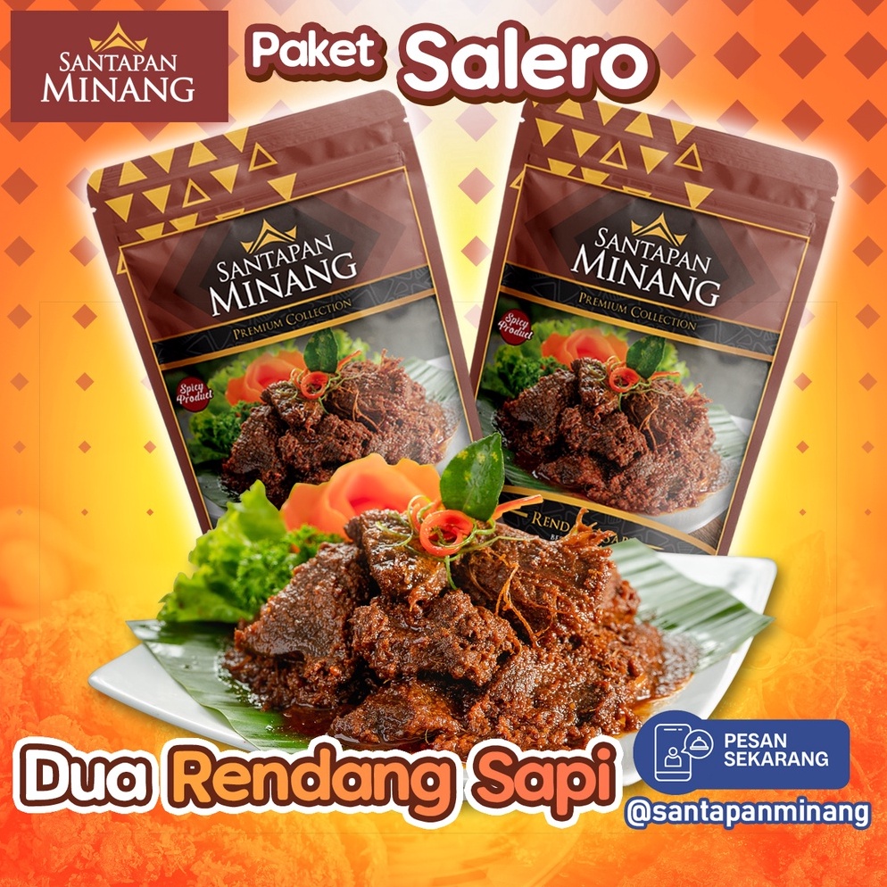 

KIK473 TERMURAH Paket Salero Dua Rendang Daging Sapi Santapan Minang