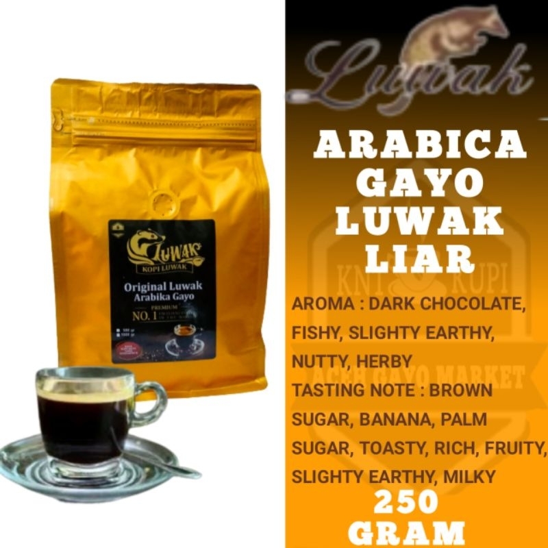 

KOPI LUWAK LIAR GAYO ACEH ASLI ARABICA PREMIUM 250gram BIJI ROASTBEAN & BUBUK HALUS MURNI PALING ENAK AN DI LAMBUNG OLEH-OLEH KHAS TANAH RENCONG TOKO OLSHOP BANDA ACEH.