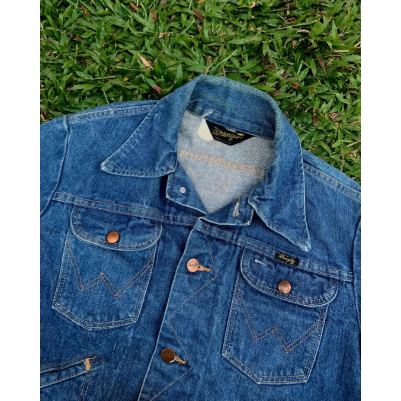 Denim Jacket/Trucker Jeans Wrangler Selvedge Vintage 70's Made In USA, Not lee, nudie, momotaro