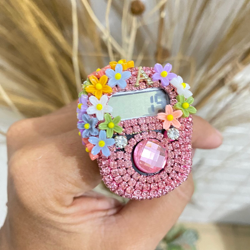 Led Alarm Tasbih Digital Swarovski Premium FREE 1 initial Huruf